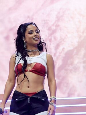 Becky G performing at the Coachella Valley Music and Arts Festival in Indio